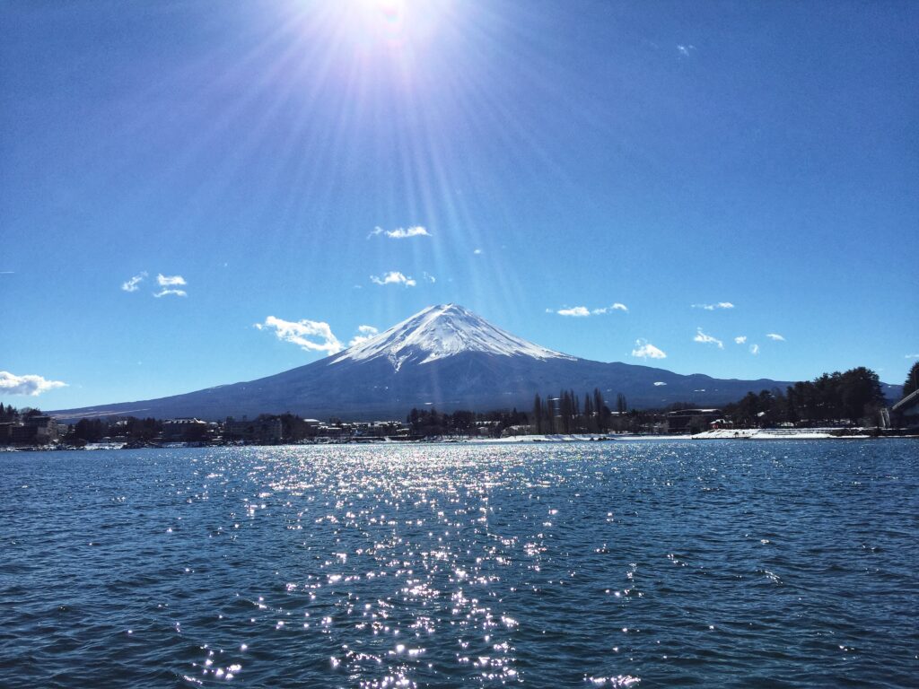 【河口湖】冬天的富士山